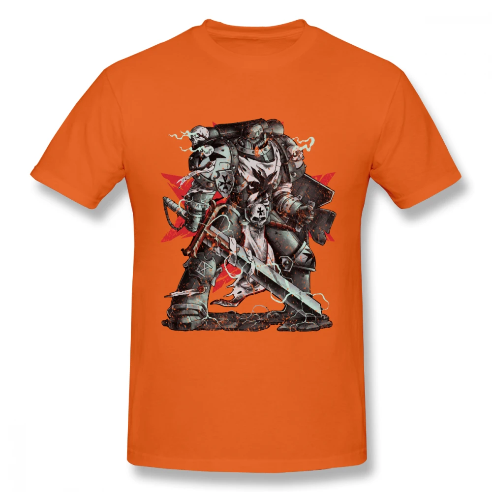 Ретро дизайн Черный тамплиеры Warhammer Homme Футболка Мужская Высокое качество Q S-6XL большой размер футболка - Цвет: Оранжевый
