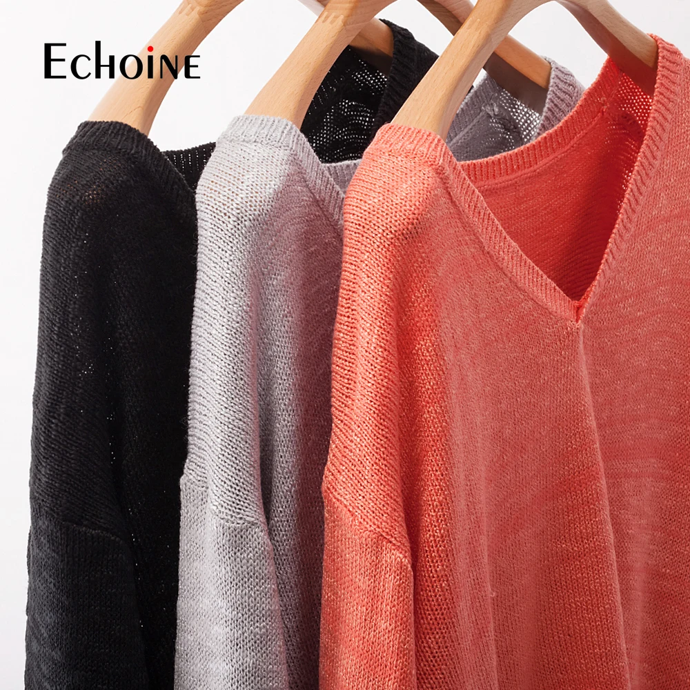 Casual New Loose Tassel Sweater Women V-Neck 2019 Fall Winter Fashion Long Sleeve Knit Pullovers Jumper Sexy Oversized Sweaters | Женская