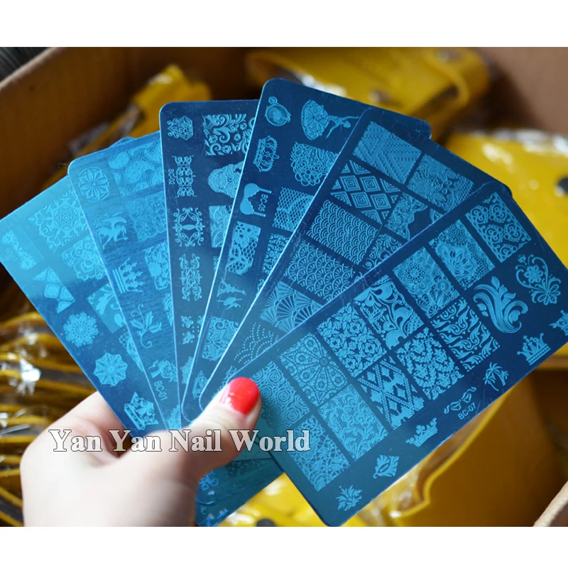 1 шт. черный цветок кружево пластины для стемпинга ногтей Нержавеющая сталь