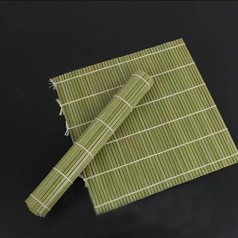 

New 1Pcs Sushi Tool Green Bamboo Rolling Mat DIY Onigiri Rice Roller Chicken Roll Hand Maker Kitchen Sushi Maker Tools 24 * 24cm