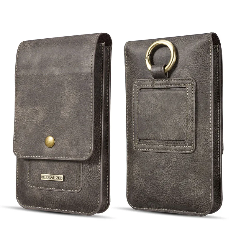 dg ming universal phone bag for smartphone genuine leather carry belt clip pouch waist purse case cover for samsung huawei so on free global shipping