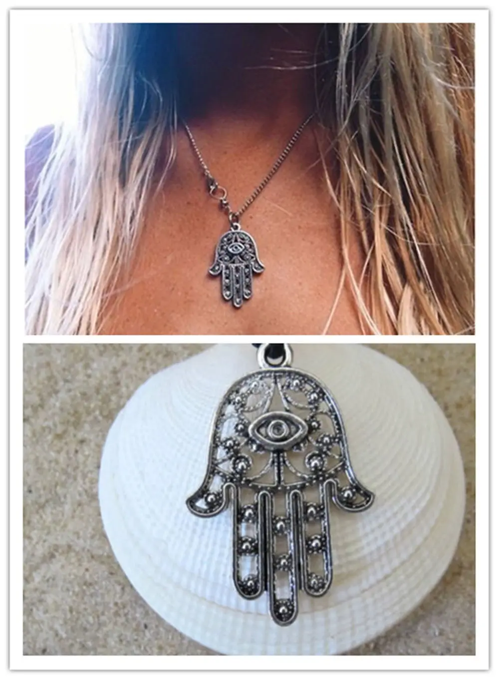 2 шт Горячая Продажа Хамса Фатима ручная подвеска Очаровательная Серебряная