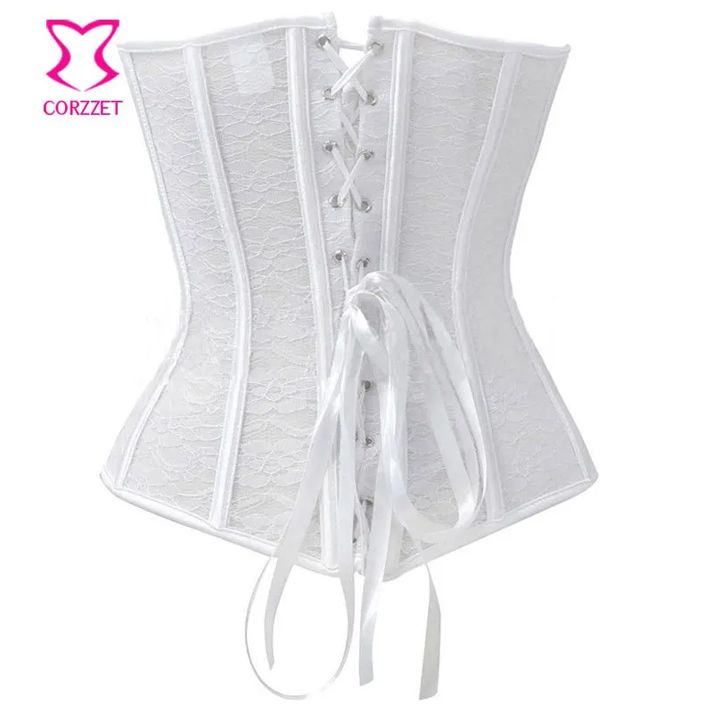 Белый Кружевной Корсет Corzzet с вырезами сексуальное нижнее белье корсеты для