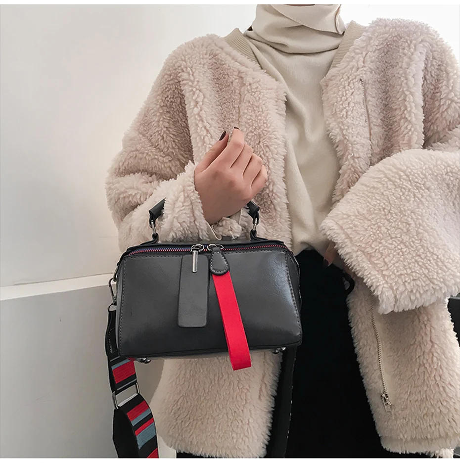 Bolsa Mujer сумки для женщин модные сумки двойная молния женские сумки почтальон Красочные Широкие ремешки Лоскутные сумки-тоут