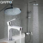 Смеситель для ванны GAPPO, латунный кран для ванной комнаты с дождевой насадкой, настенное крепление