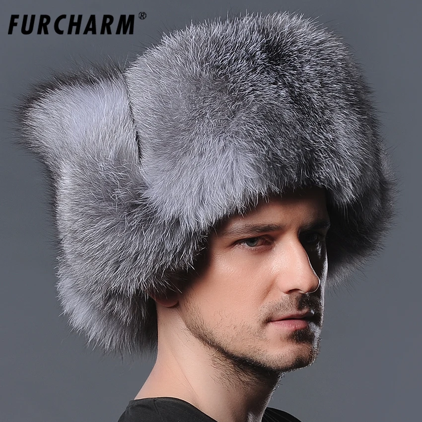 Для Мужчин's меховая шапка с натуральным меховым верхом от Lei Feng (Лея фенг) Bomer