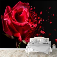 large custom murals wallpaper 3d modern photo romantic red rose living room bedroom tv background wall paper home decoration