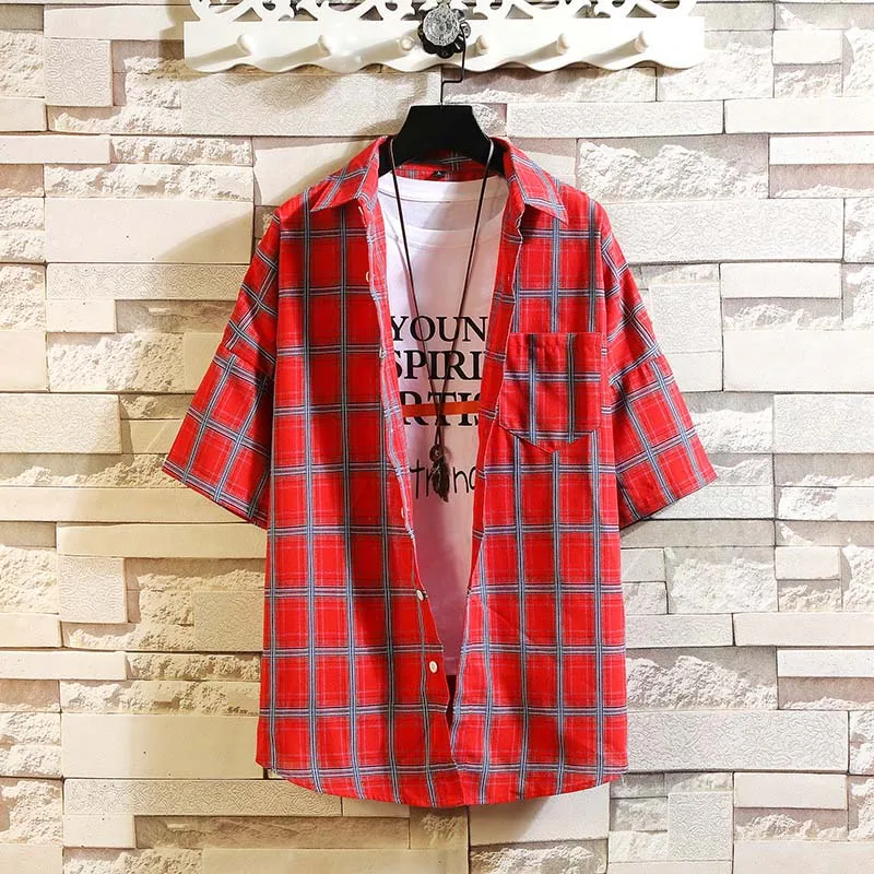 Men Shirt Mens Business Casual Shirts New Arrival Famous Clothing Plaid Short sleeve Camisa Masculina Male Pock | Мужская одежда