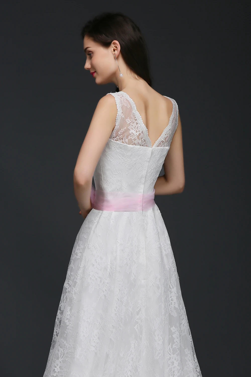

New Elegant Bridal Gowns robe de mariee Ivory White Lace Wedding Dresses A Line vestido de noiva simples