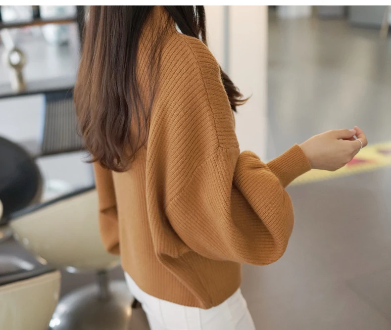 AVODOVAMA M Hot Sale Fashion Turtleneck Lantern Sleeve Winter Women Sweater Loose Pullovers Female Knitted Sweaters Tops | Женская