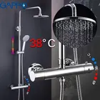 Душевая система GAPPO GLD1192, смеситель с термостатом для ванной и душа, настенный термостатический кран Водопад