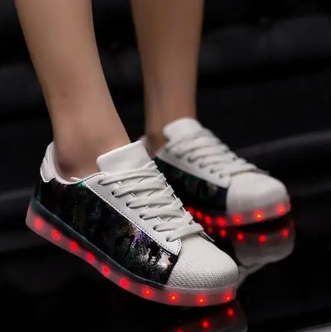 Мальчики девочки светящиеся shoes children with light eur размер 25-40//usb зарядки световой