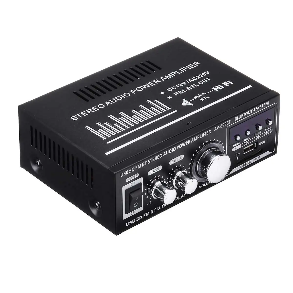 Мини 200 Вт* 2 Bluetooth HiFi стерео усилитель USB SD FM Радио мощность стерео автомобильный усилитель аудио домашний усилитель