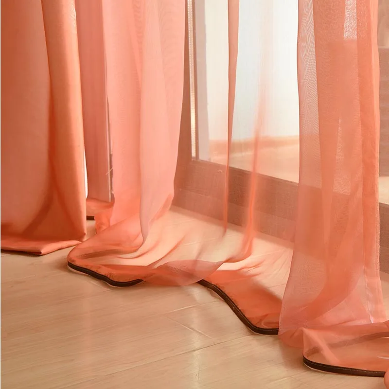 blackout curtains нитевые шторы в комнату шторы на окно декоративные шторы нитяные шторы на окно гардина шторы портьеры блэкаут шторы для гостиной - Цвет: orange tulle