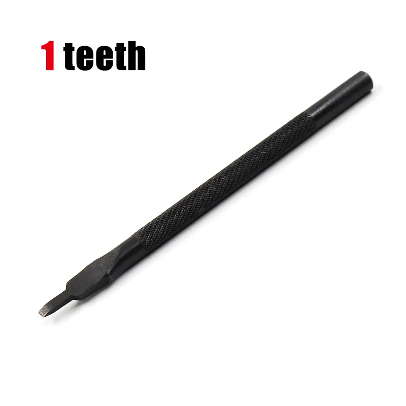 1 teeth Самая последняя кожи с перфорацией на плоской подошве инструментальной 3 мм Шаг 1/2/4/6 когти, DIY Ручная прострочка кожи обработки пробивая зубило - Цвет: 1 teeth
