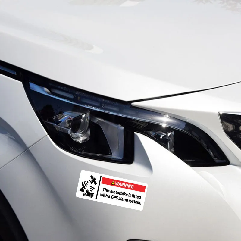 YJZT 11.3*3.3CM Motorbike Is Fitted With A GPS Alarm System Bold Decals PVC Car Sticker C1-3039