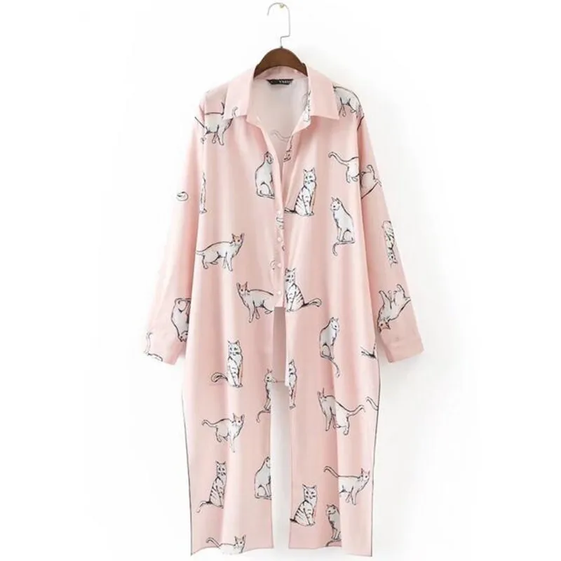 Блузка с бантом и животным принтом в стиле ретро 2017|blusa femme|blouses topspink shirt |