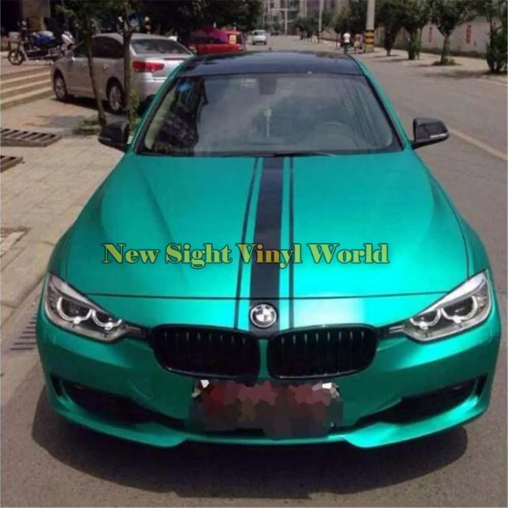 Высококачественная сатиновая матовая хромированная голубая виниловая пленка