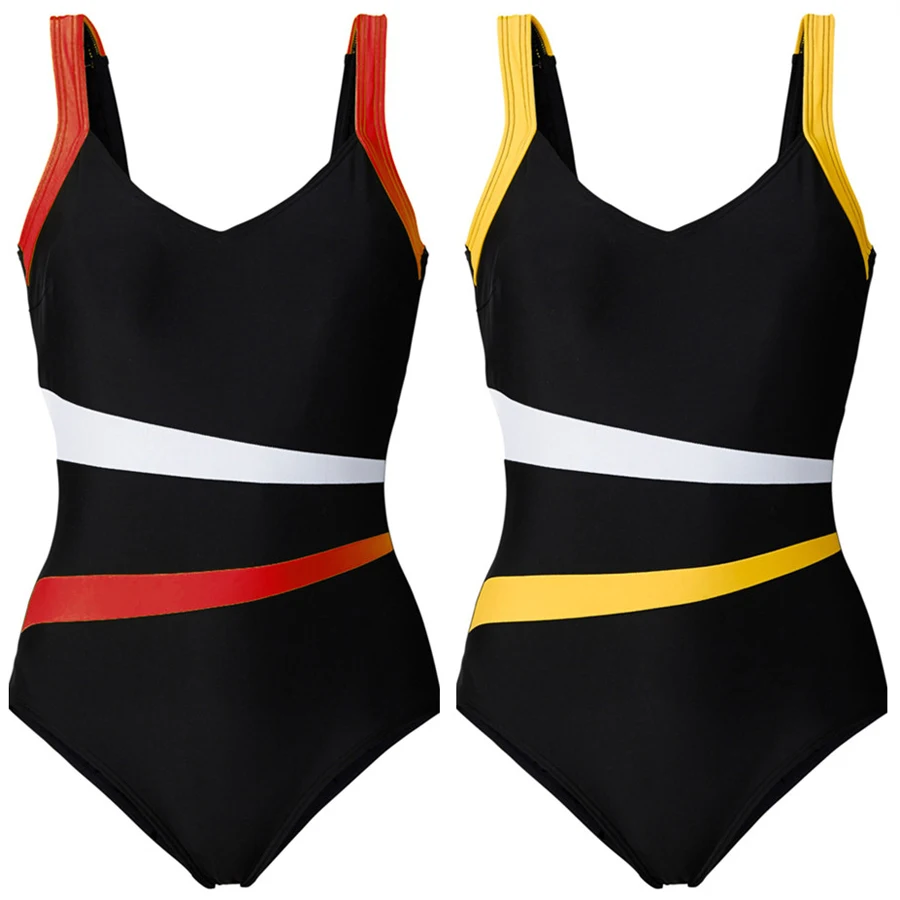 

LI-FI 2021 Plus Size One Piece Swimsuit Women Classic Vintage Beachwear Print Swim Wear Monokini M~XXL