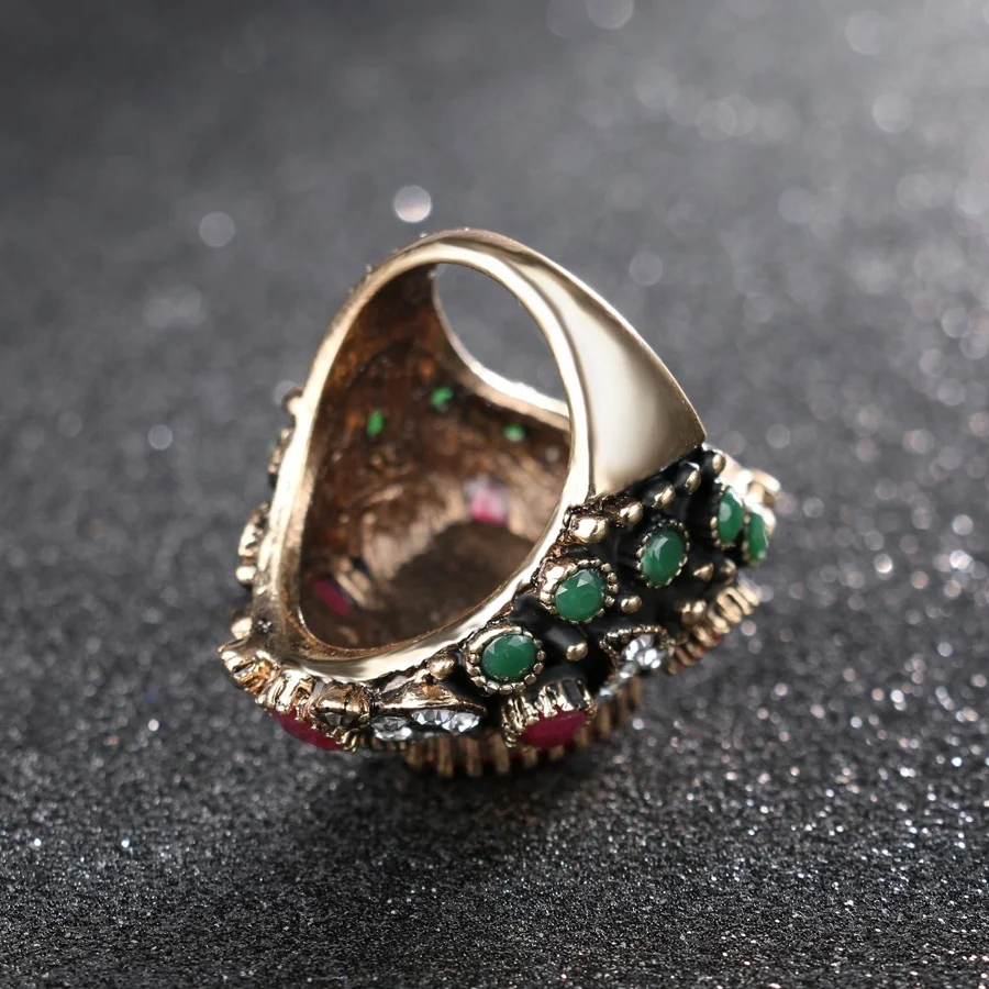 Brand Unique Design Luxury Large Crystal Cocktail Ring For Women Party Jewelry Accessories Finger Turkey Fine | Украшения и