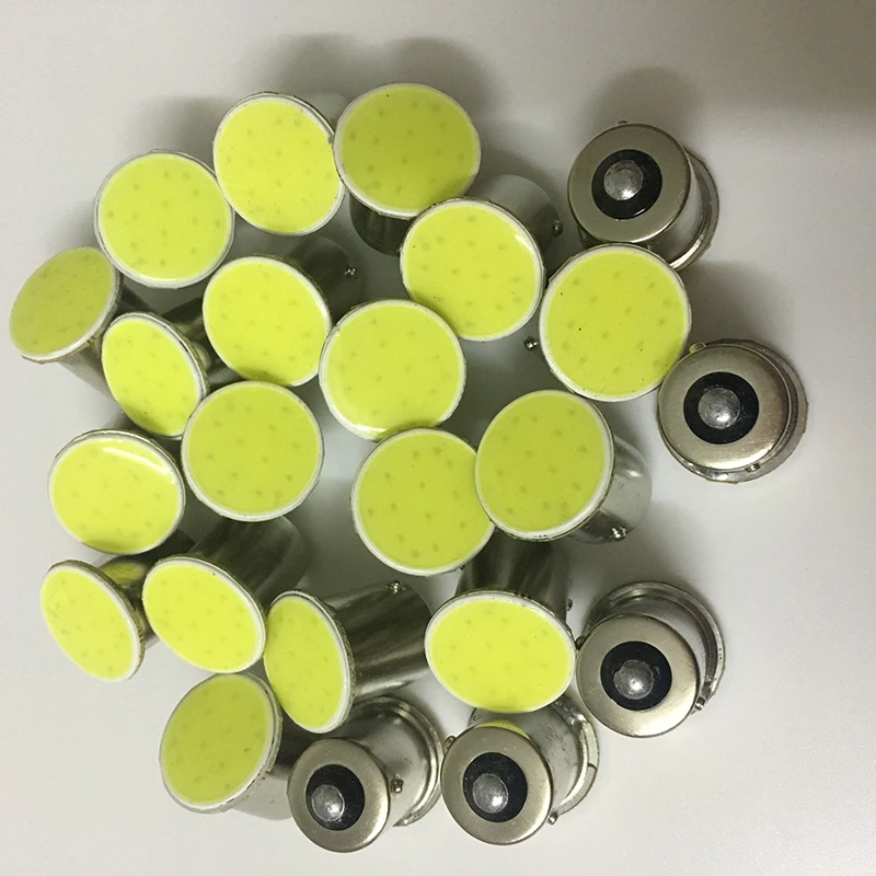 100x1156 BA15S P21W 1157 Bay15d P21/5 w 12 чипов светодиодный COB лампа для авто заднего хода задний указатель поворота лампы белый желтый красный