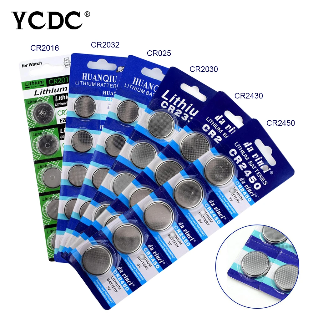 

YCDC 10PCS Big Promotion bateria battery cr2032 cr2018 cr2025 cr2330 cr2430 cr2450 3v cr 2032 3v lithium battery