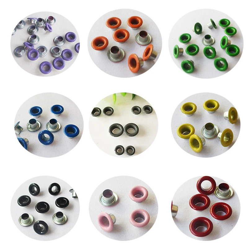 Металлические разноцветные отверстия 5 мм с кольцами для кожевенного ремесла