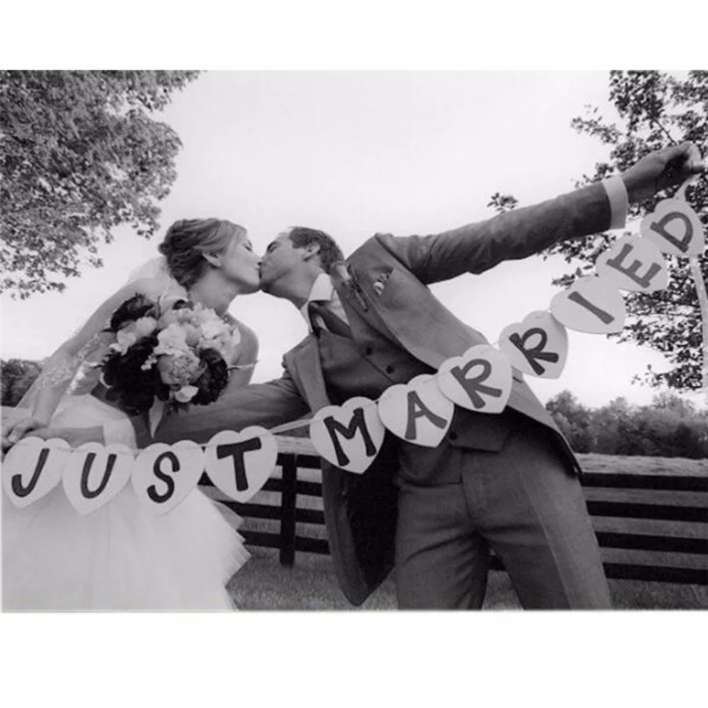 Молодожены Винтаж Свадебные овсянка баннеры для свадебной вечеринки Декорации