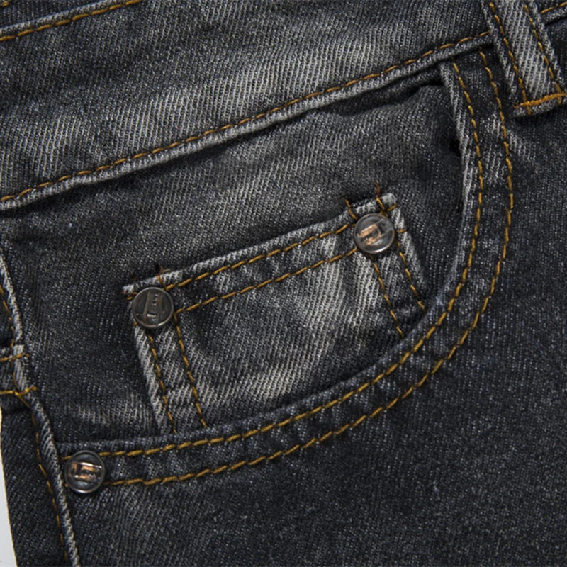 2017 Fashion Men's Jeans Autumn Men Straight Trouser Business Casual Patchwork Male Denim Pants Hip Hop Hole Design F112 | Мужская