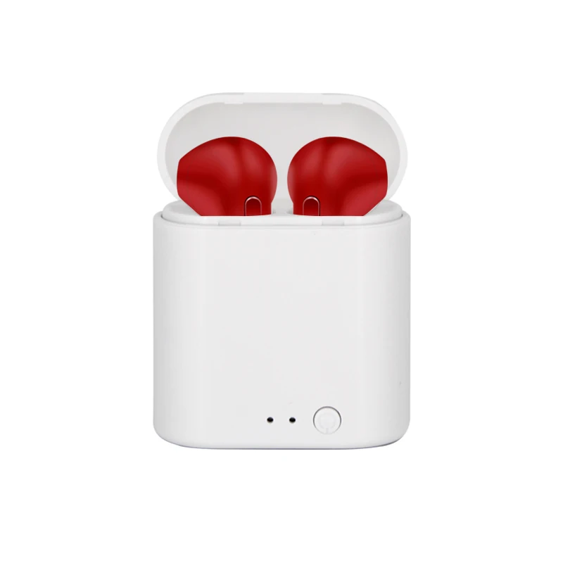 i7s red Новое поступление i7s TWS красочные беспроводные стерео Bluetooth наушники Фэнтези Красный Розовый Мини для девочек с микрофоном зарядная коробка Наушники - Цвет: i7s red