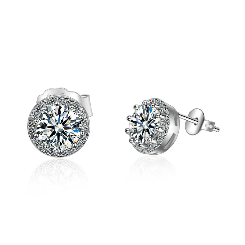 Акция Стерлинговое Серебро 925 пробы модные блестящие женские серьги гвоздики с