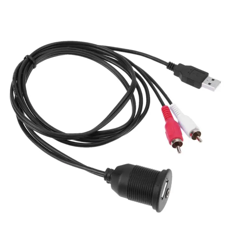 1 м крепление для приборной панели автомобиля USB 3 5 мм AUX 2RCA удлинитель свинцовая