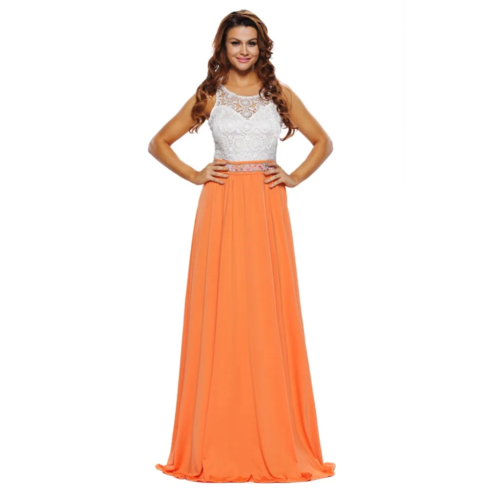 Элегантные Длинные Вечерние Платья с Тех Довольно 2017 Vestido Платья/Пром orange T-shirt