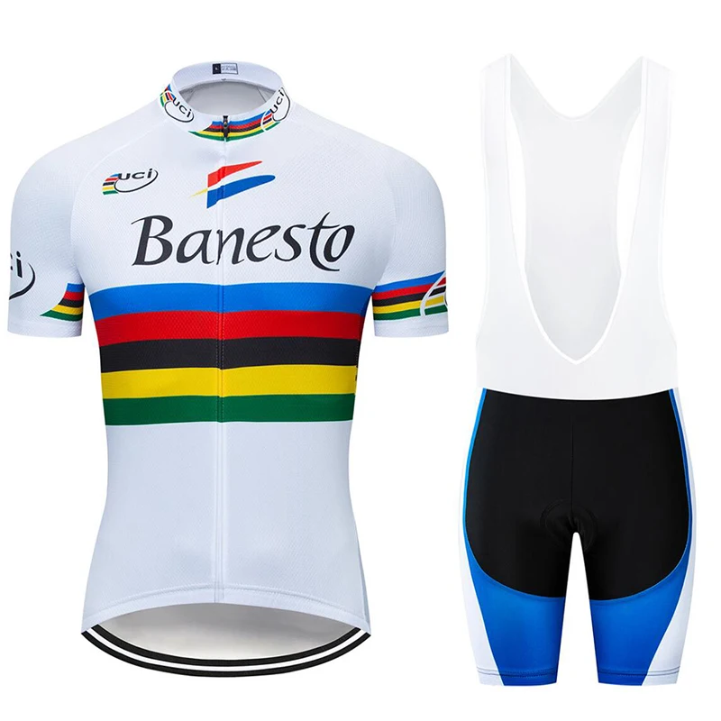 

Banesto 2019 Pro Team Cycling Clothing /Road Bike Wear Racing Clothes Quick Dry Men's Cycling Jersey Set Ropa Ciclismo Maillot