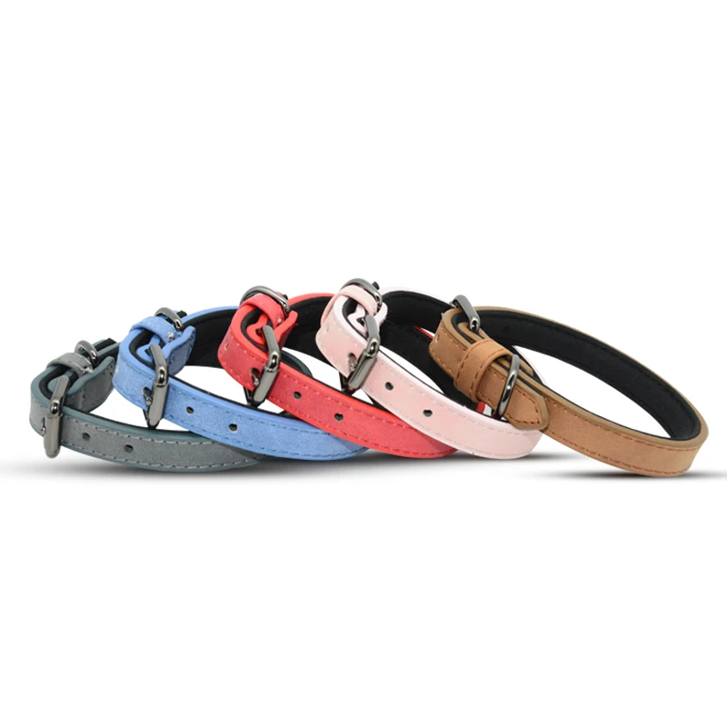 Padded Diving Cloth Leather Dog Collar For Small Medium Large Dog Labrador Bulldog Heavy Alloy Soft Pet Cat Puppy Dog Collar