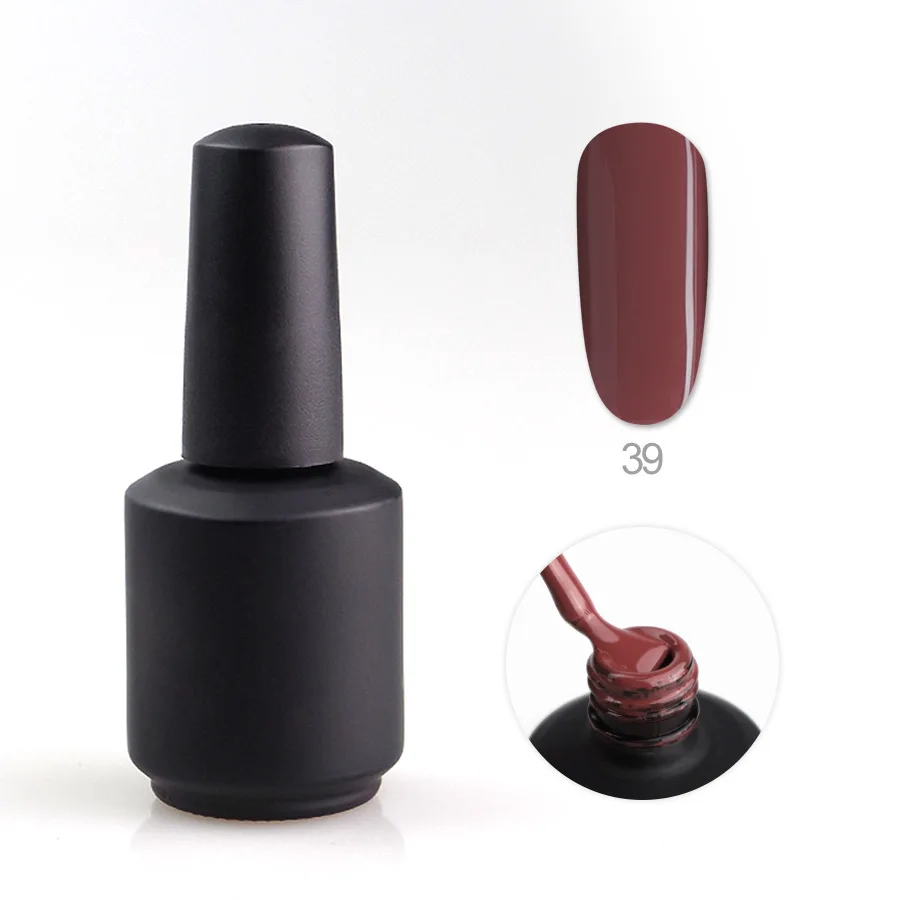 39 New Arrival 12ml Red Gel Varnish Soak Off UV LED Gel Nail Polish Base Coat No Wipe Top Color Gel Polish - Цвет: 39