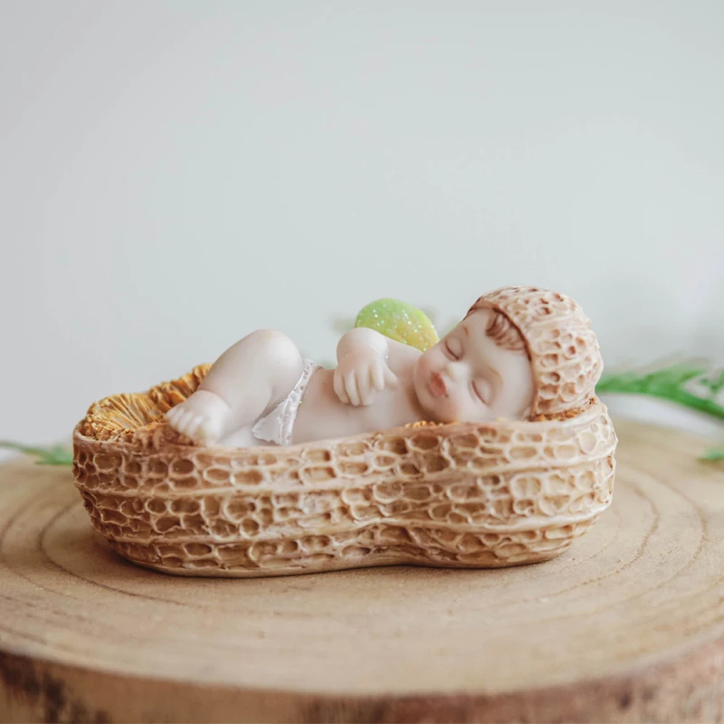 B 9X4CM Европа смолы MengTaiqi кукла фигурки Моделирование ребенка сна миниатюрные ремесла дома детская комната украшения Аксессуары - Цвет: B 9X4CM