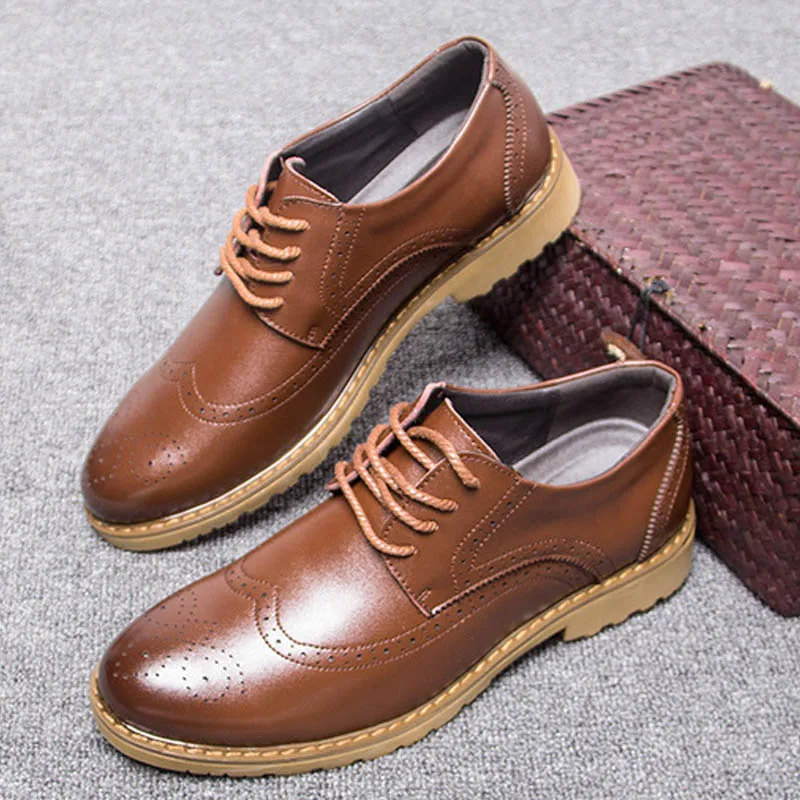 Brand 2020 Oxfords Leather Men Shoes Fashion Casual Pointed Top Formal Business Male Wedding Dress Flats Wholesales | Обувь