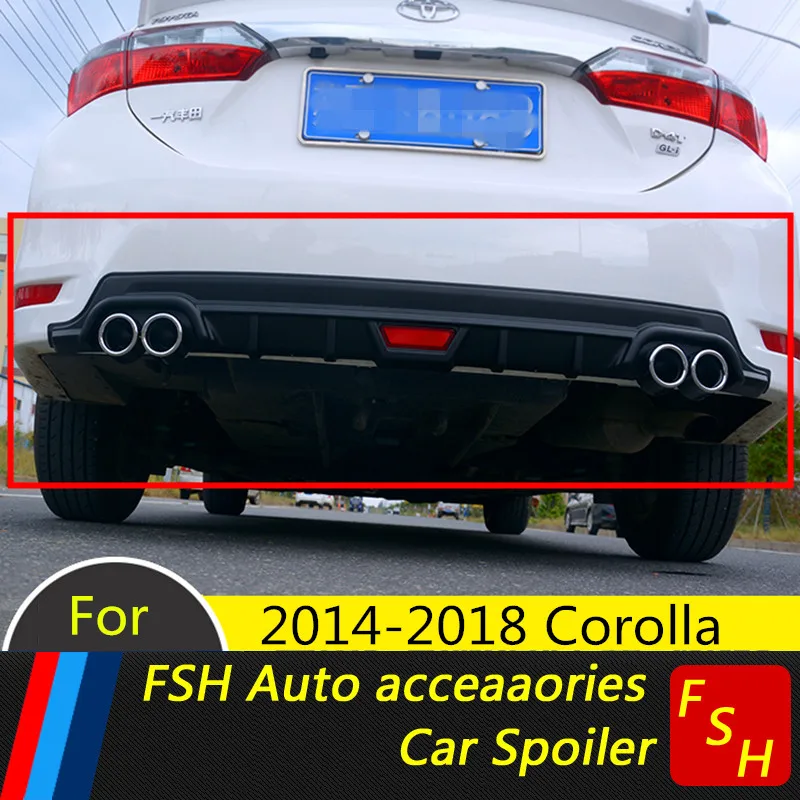 Для Toyota Corolla задний спойлер PP бампер диффузор защитные бамперы для 14 Body kit