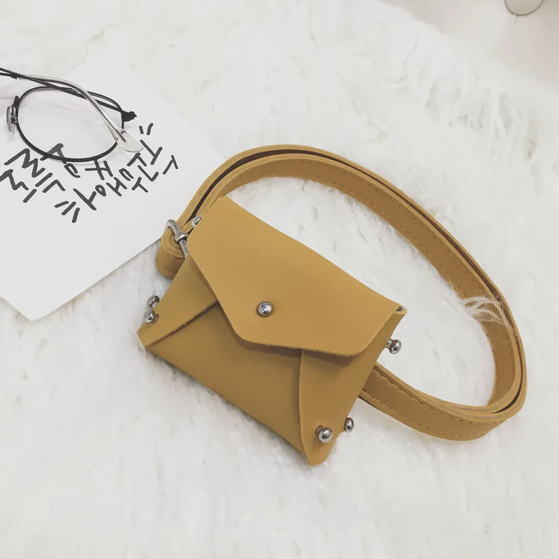 New Children Waist Fanny Bag Packs Colorful Solid PU Leather Casual Kid Baby Girl Boy Money Bags Belt Pack | Багаж и сумки