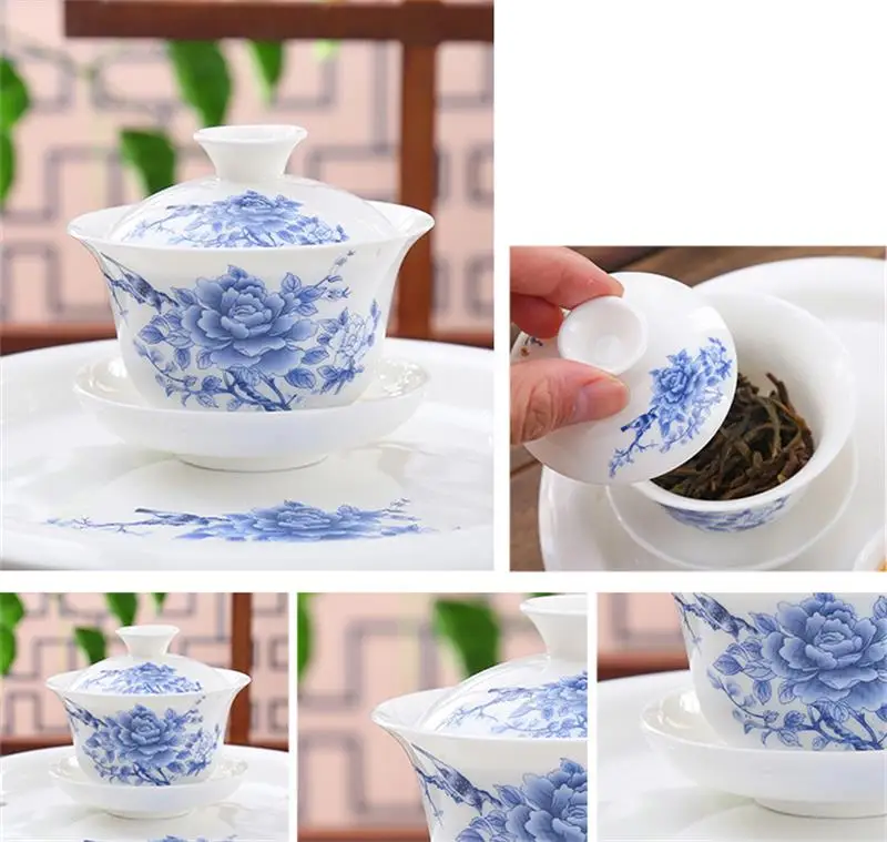 Набор из 8 предметов чайный набор gongfu тонкой костяной фарфора семейный китайский