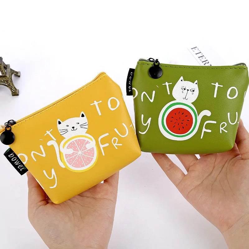 16 шт./лот Симпатичные Фрукты портмоне кошка/Сумка для ключей/отделение монет