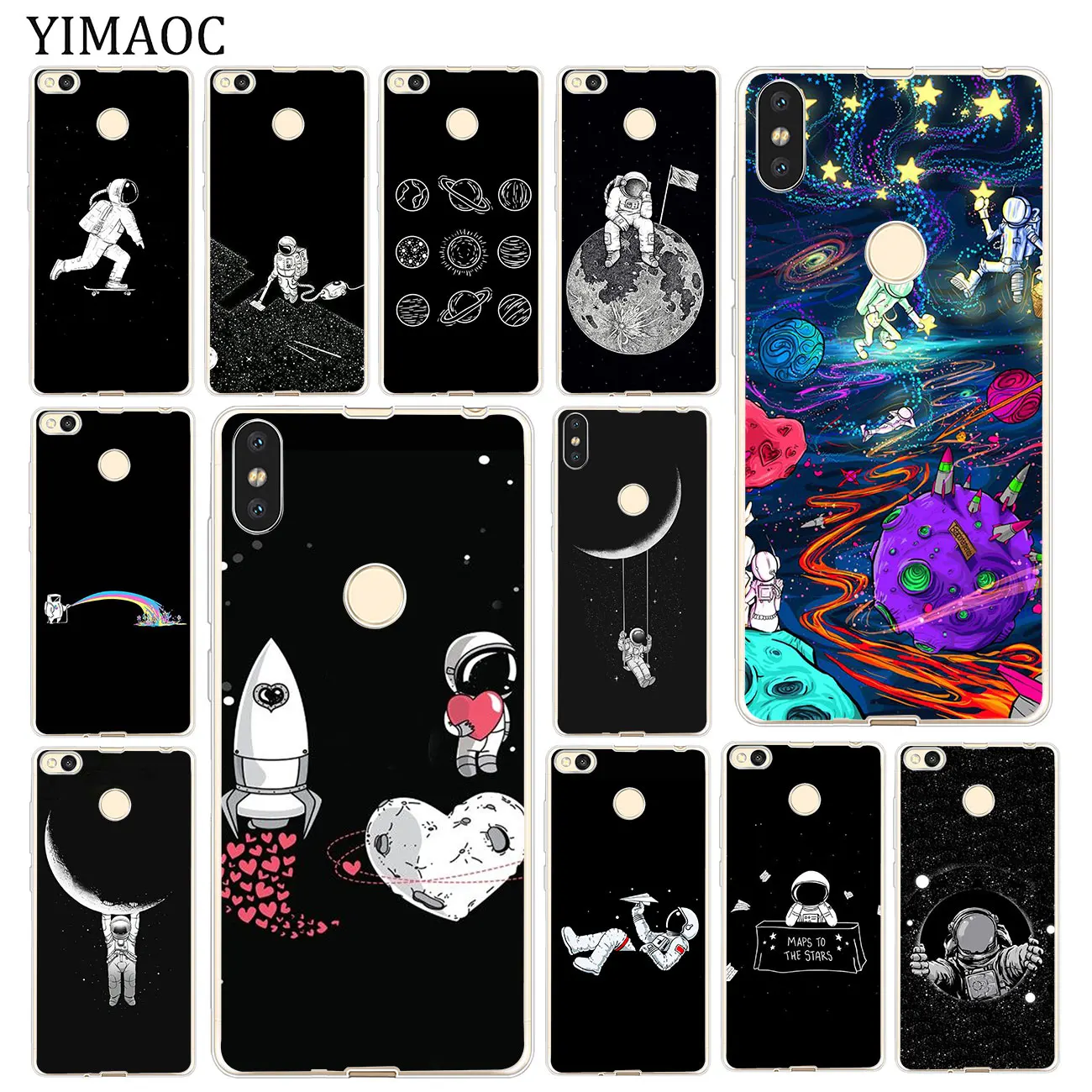 Мягкий чехол moon astronaut universe Starry star Space для Xiaomi MI Redmi 8A 7A 6A 5A 4X Note 8 7 6 Pro 5 Plus|Бамперы| |
