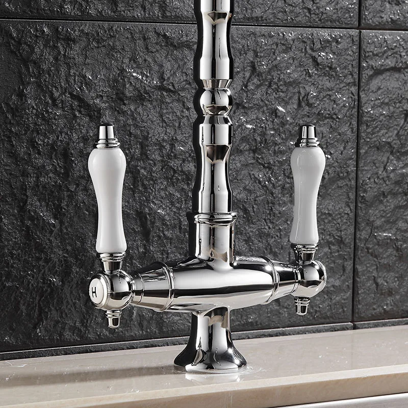 Новинка 2016 европейский стиль двойная ручка одно отверстие кухонная раковина