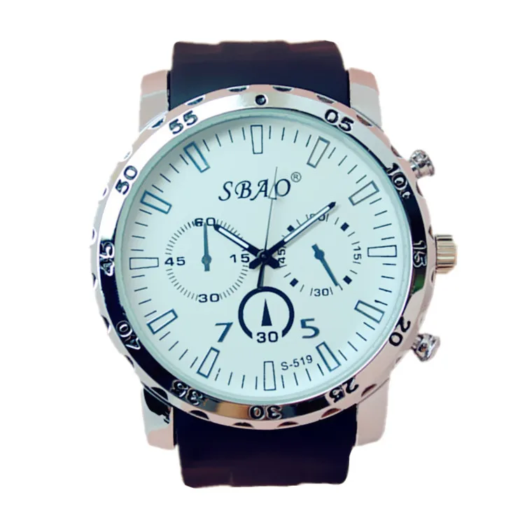 Silicone strap simple style men's fashion and Casual watch quartz movement #s 519|movement sculpture|movement picturemovement detector |