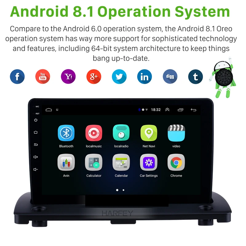 Автомобильный мультимедийный плеер Harfey Android 8 1 9 дюймов GPS для Volvo XC90 2004 2005 2006 2007 2014