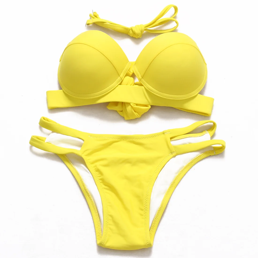 Купальники Бикини Купальник высокое качество собравшиеся бикини женщин