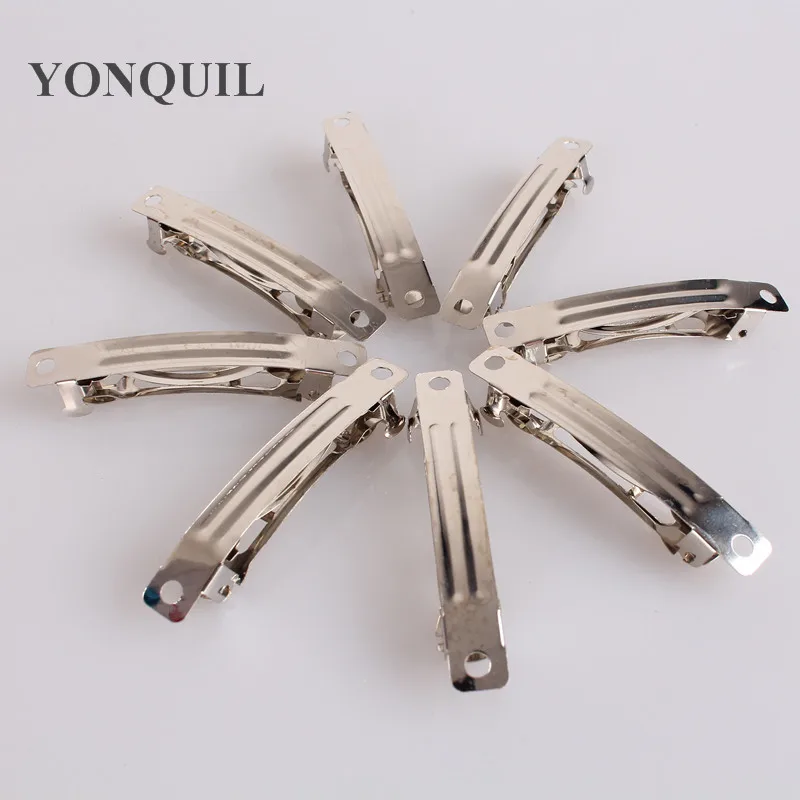 

50MM Rhodium Plated French Hair Barrette Clips Findings Iron Hair Clips Findings DIY Hair Accessories 300Pcs/Lot