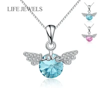 authentic 100 925 sterling silver crystal love angel pendants charm l women luxury valentines day gift jewelry xldz 18121
