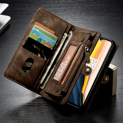 Brown 008 Чехол СПС Etui One Plus 7, кожаный чехол с застежкой-молнией, кошелек, чехол для телефона, чехол для Coque OnePlus7 One Plus 7 1+ 7 1 Plus 7 Funda - Цвет: Brown 008